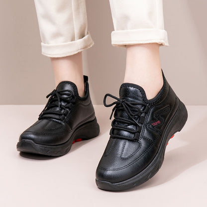 sapatos de couro grosso de veludo para outono e inverno