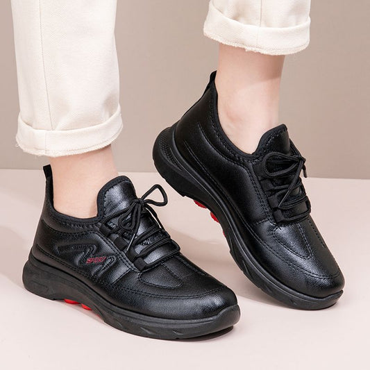 sapatos de couro grosso de veludo para outono e inverno